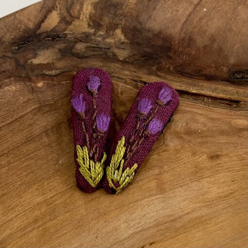 vyšívané sponky květinka